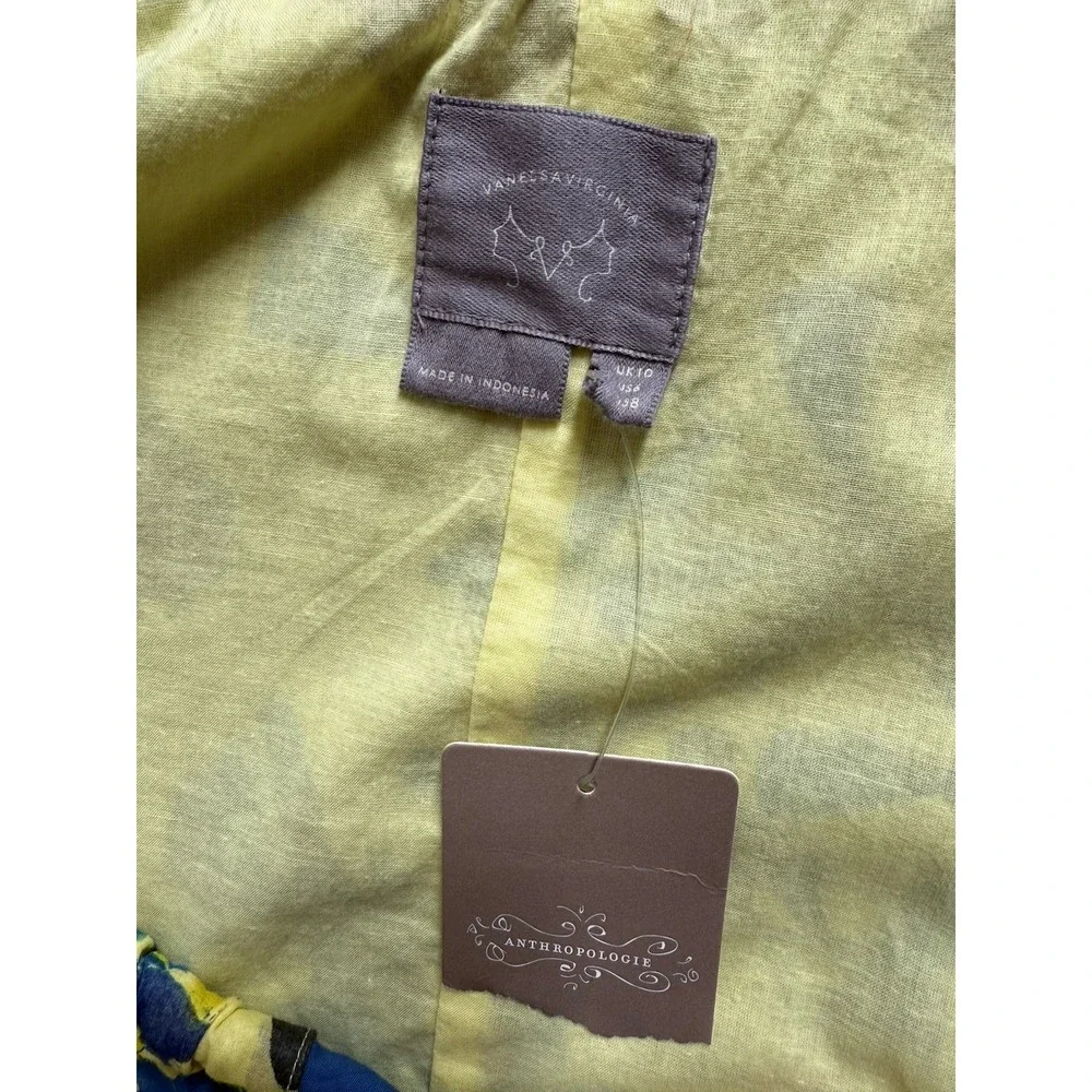 Anthropologie x Vanessa Virginia Yellow Floral Halter Shift Dress Women's 6 - Picture 4 of 7